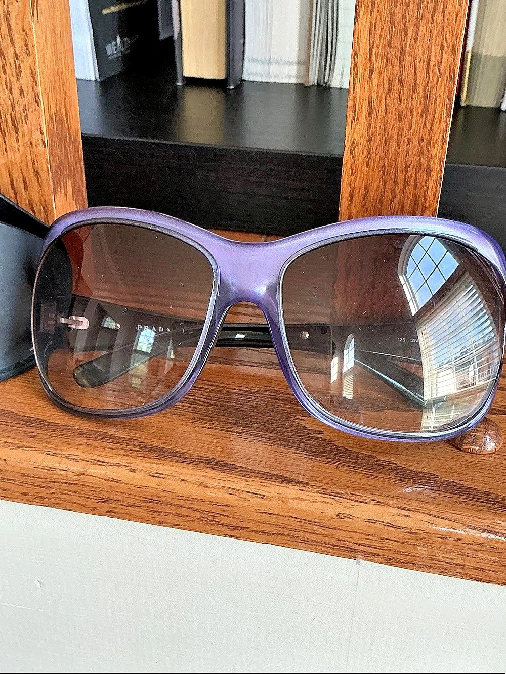 Prada SPR 31N Purple Sunglasses & Black Sunglasses